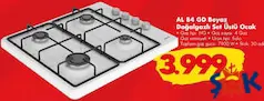 ALTUS AL 84 GD BEYAZ DOĞALGAZLI SET ÜSTÜ OCAK fiyat ve kampanya bilgisi